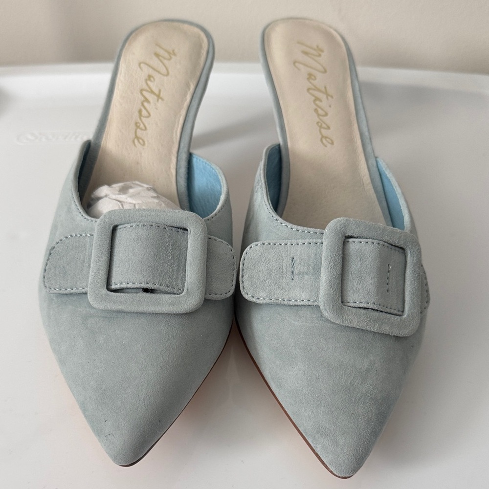 Matisse Women's Light Blue Suede Mules